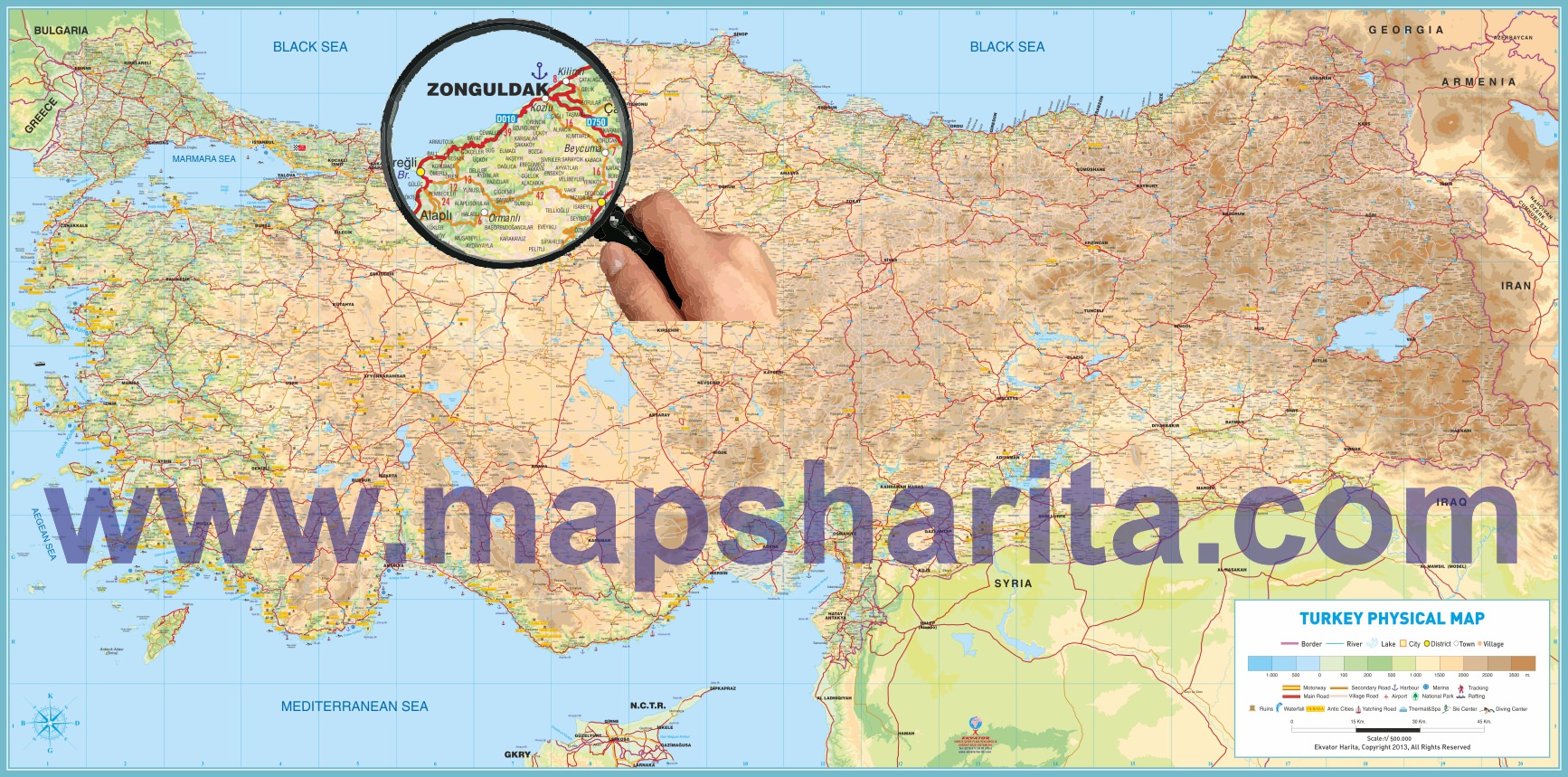 COĞRAFİ TÜRKİYE HARİTASI İNGİLİZCE COĞRAFİ TÜRKİYE HARİTASI İNGİLİZCE