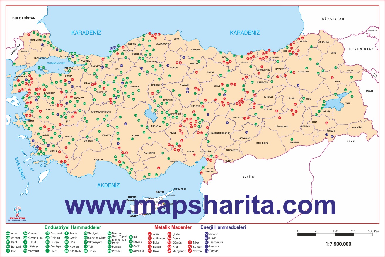 DOĞU ANADOLU BÖLGESİ MADENLER HARİTASI