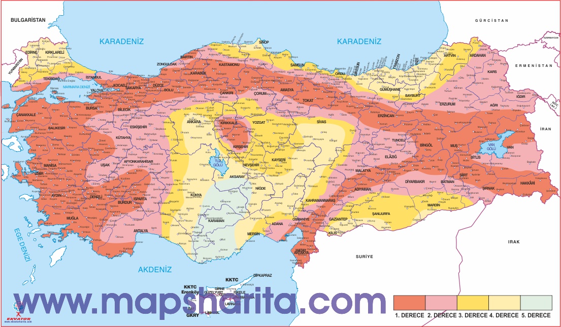 İÇ ANADOLU BÖLGESİ DEPREM HARİTASI İÇ ANADOLU BÖLGESİ DEPREM HARİTASI