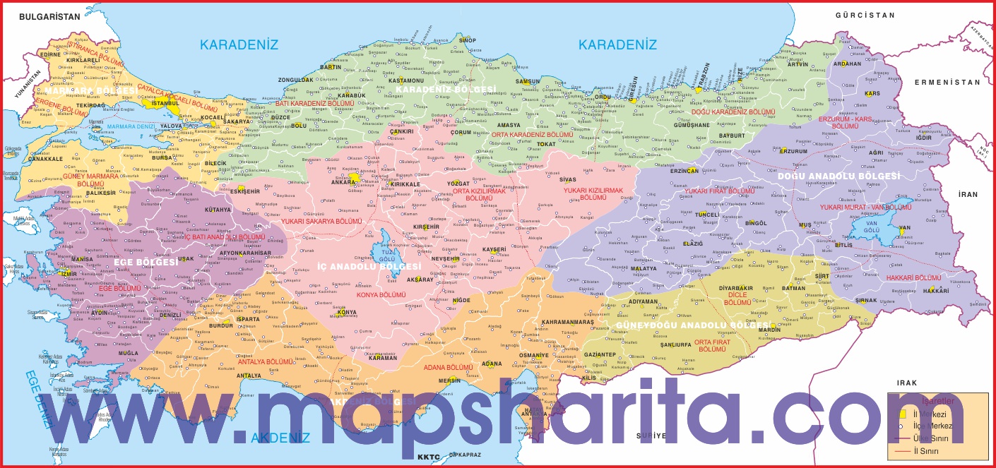 KARADENİZ BÖLGESİ BÖLÜMLERİ HARİTASI KARADENİZ BÖLGESİ BÖLÜMLERİ HARİTASI