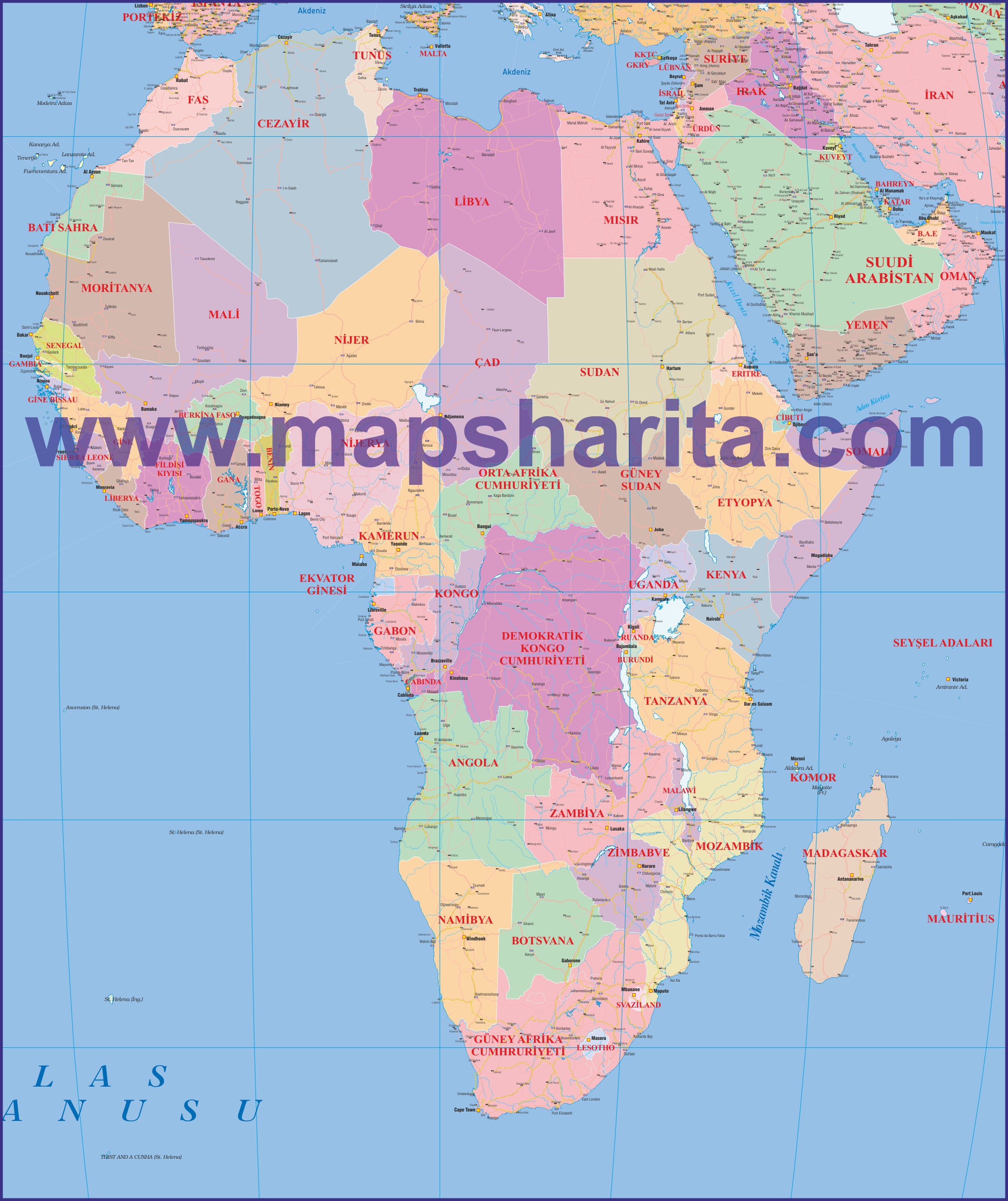 AFRİKA SİYASİ HARİTASI AFRİKA SİYASİ HARİTASI