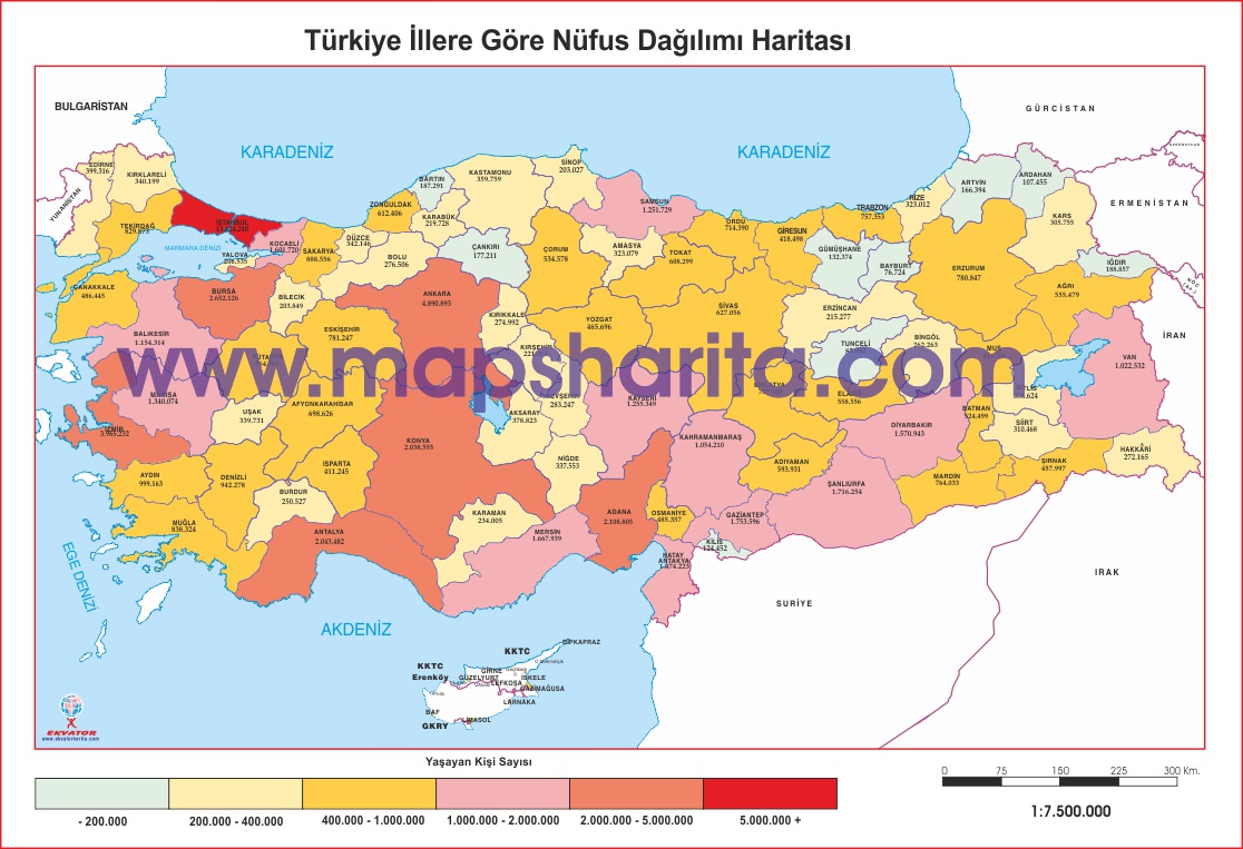 AKDENİZ BÖLGESİ NÜFUS HARİTASI