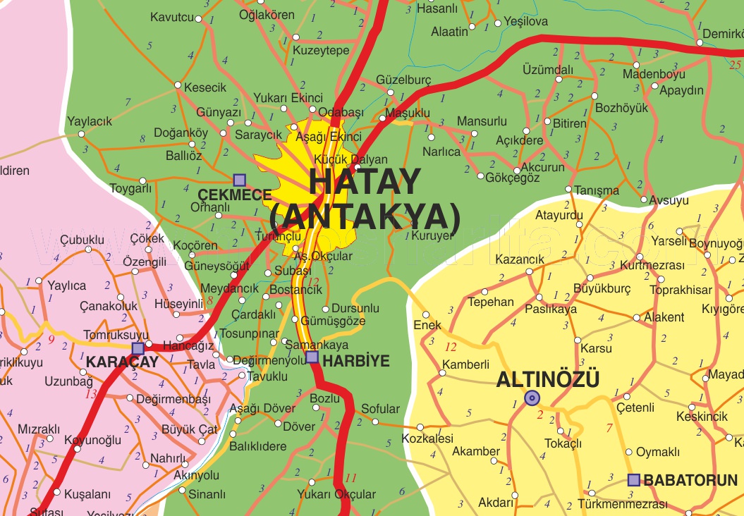 ANTAKYA İLÇELER HARİTASI