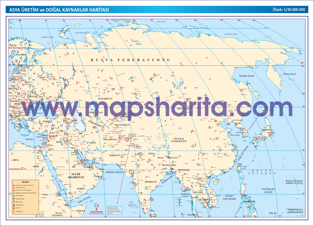 ASYA ÜRETİM VE DOĞAL KAYNAKLAR HARİTASI
