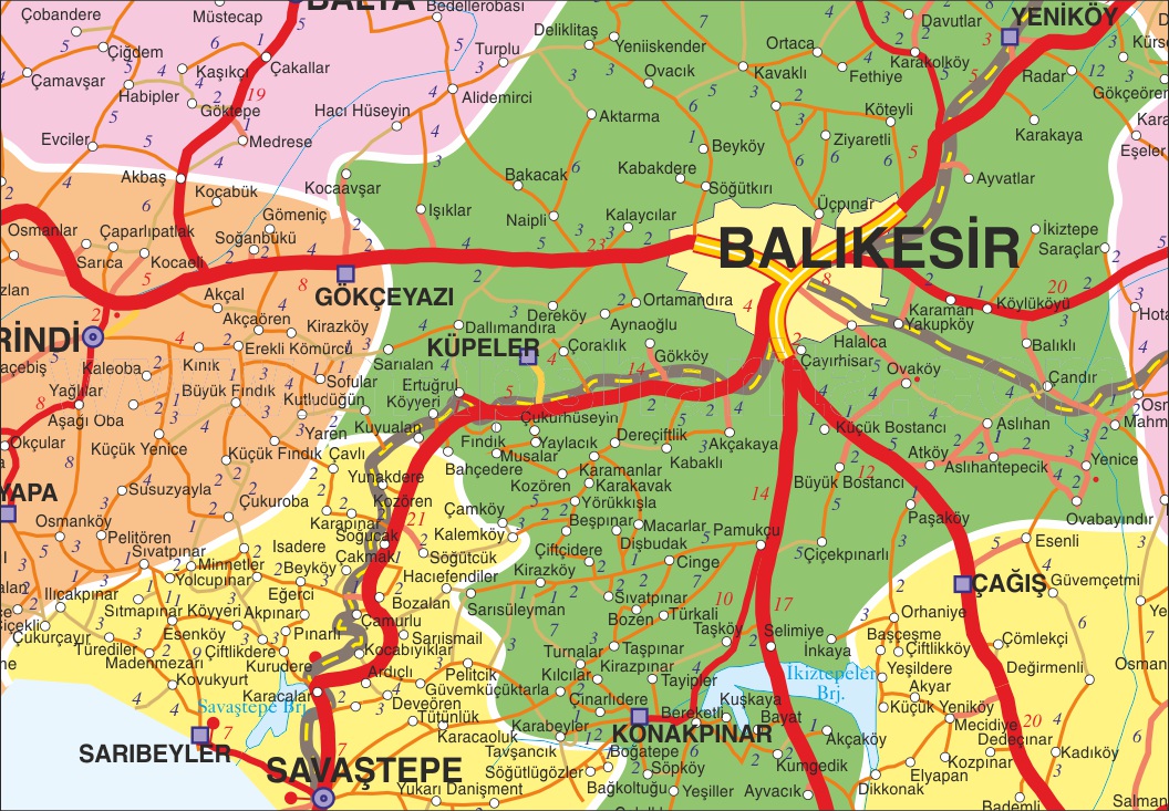 BALIKESİR İLÇELER HARİTASI