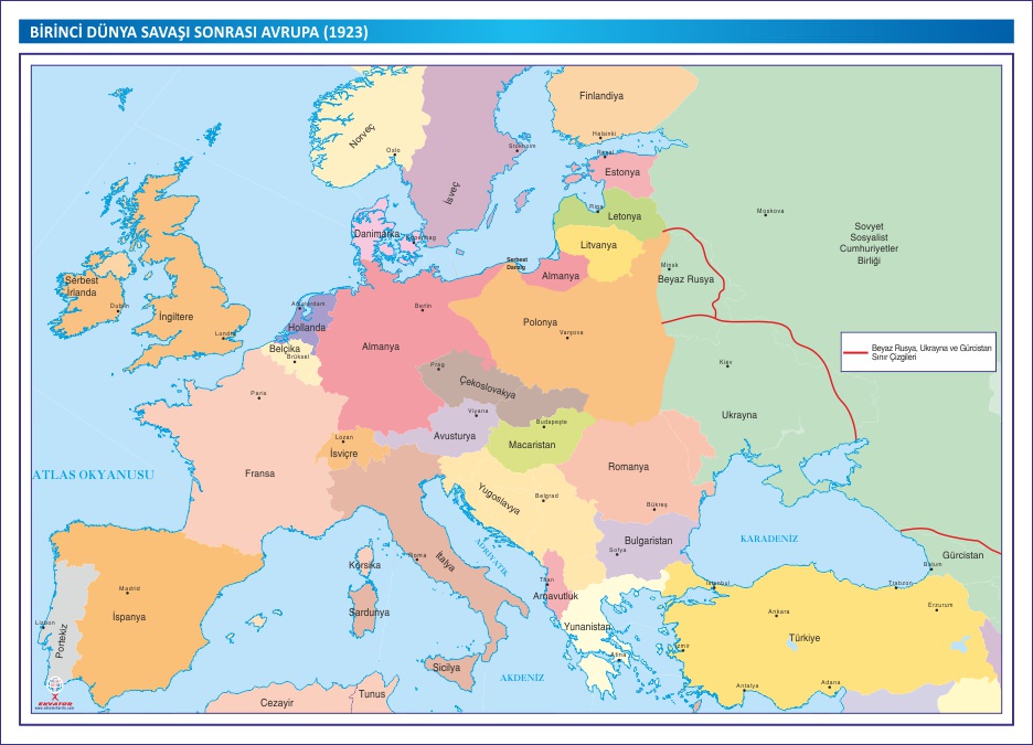 BİRİNCİ DÜNYA SAVAŞI SONRASINDA AVRUPA HARİTASI