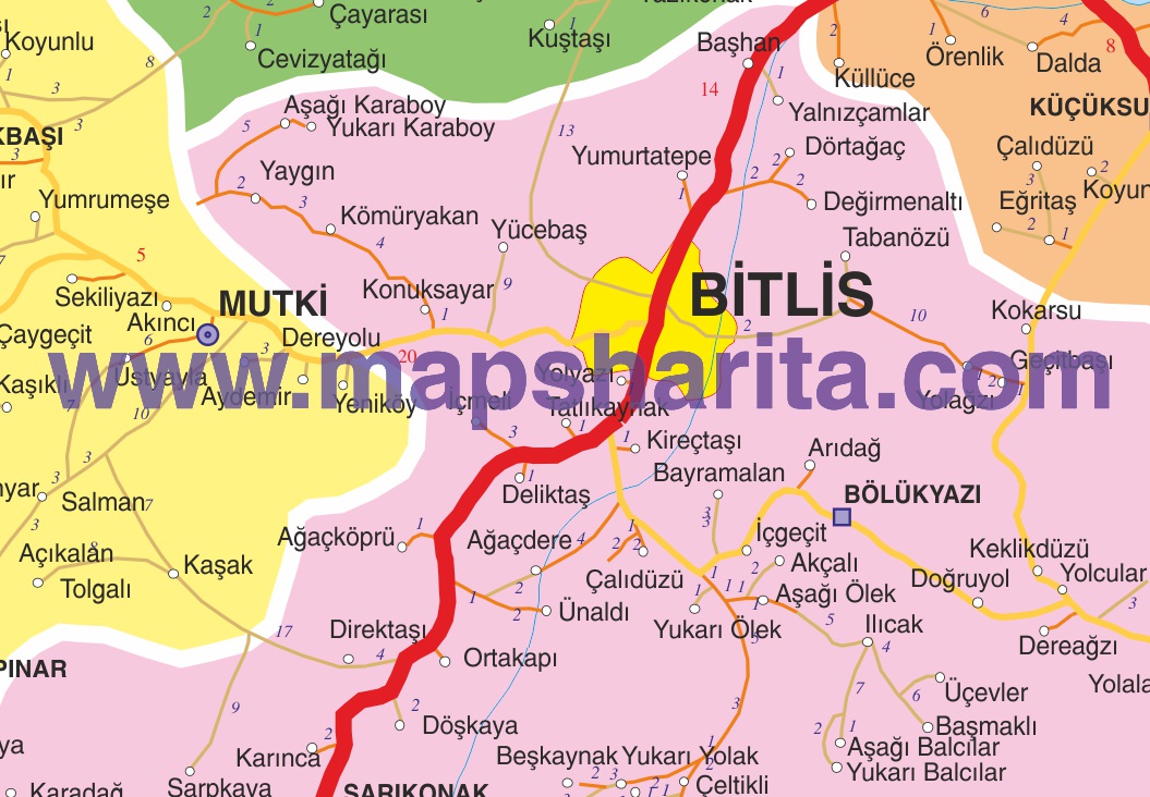 BİTLİS İL HARİTASI