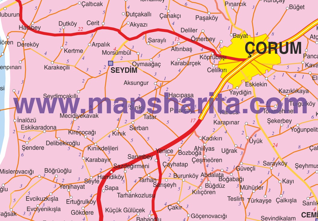 ÇORUM İL HARİTASI ÇORUM İL HARİTASI