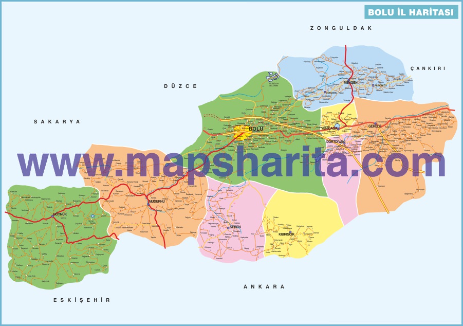 DETAYLI BOLU HARİTASI DETAYLI BOLU HARİTASI