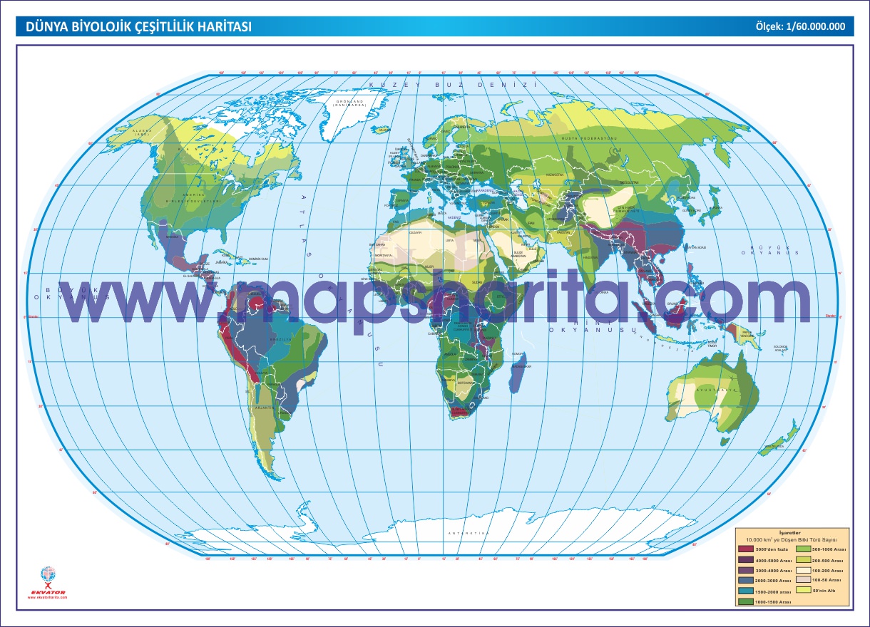 DÜNYA BİYOLOJİK ÇEŞİTLİLİK HARİTASI 