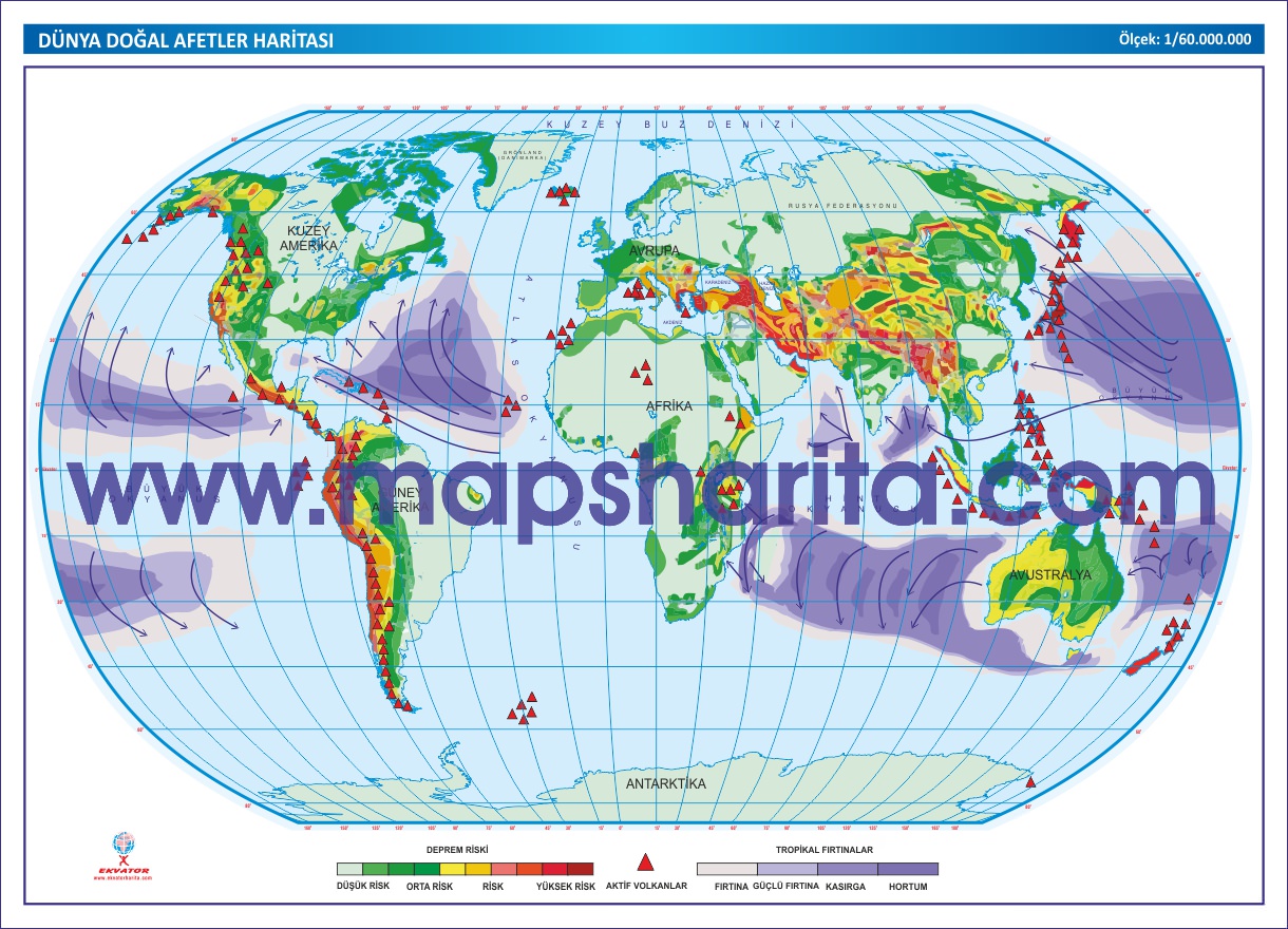 DÜNYA DOĞAL AFETLER HARİTASI 