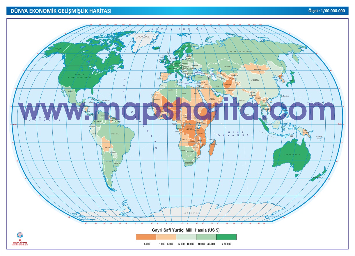 DÜNYA EKONOMİK GELİŞMİŞLİK HARİTASI 