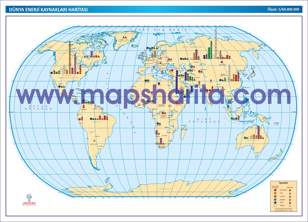 DÜNYA ENERJİ KAYNAKLARI HARİTASI 