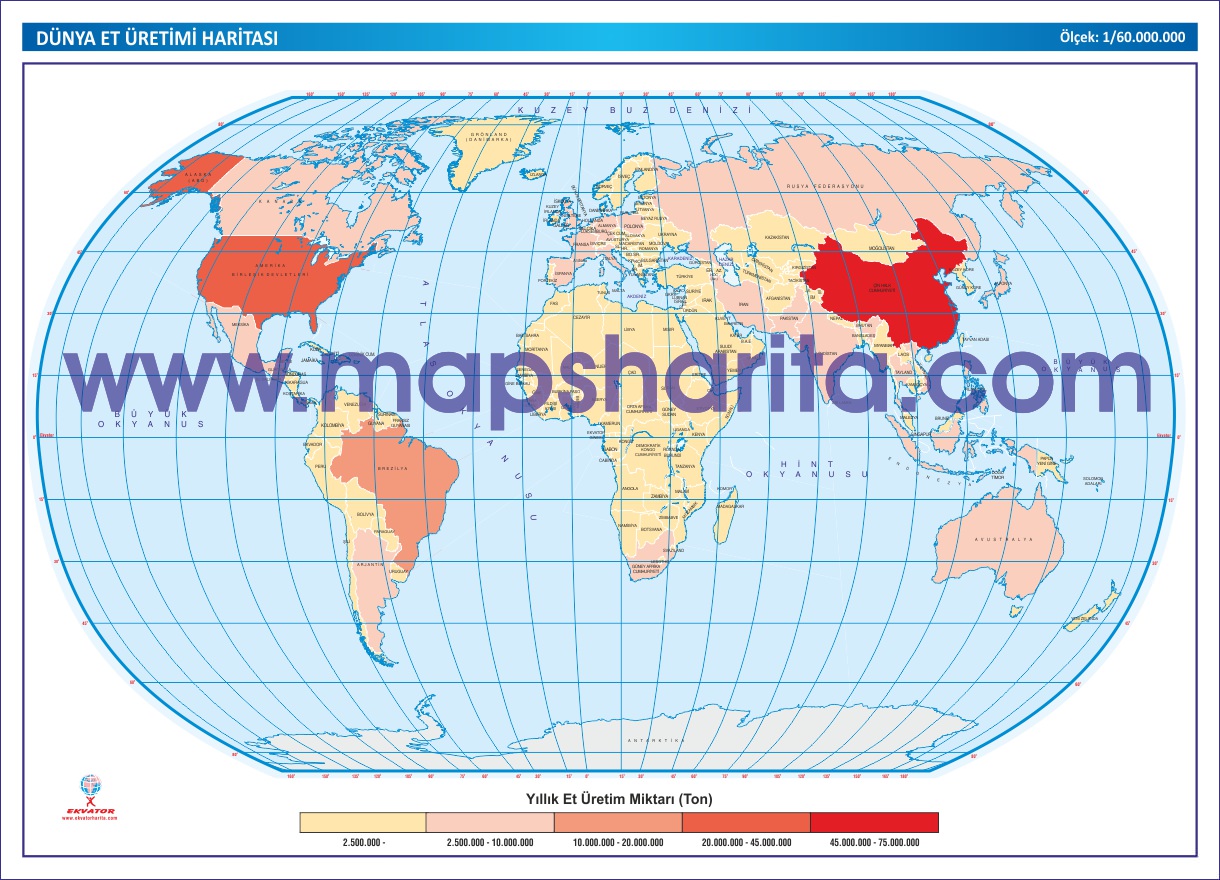 DÜNYA ET ÜRETİMİ HARİTASI 