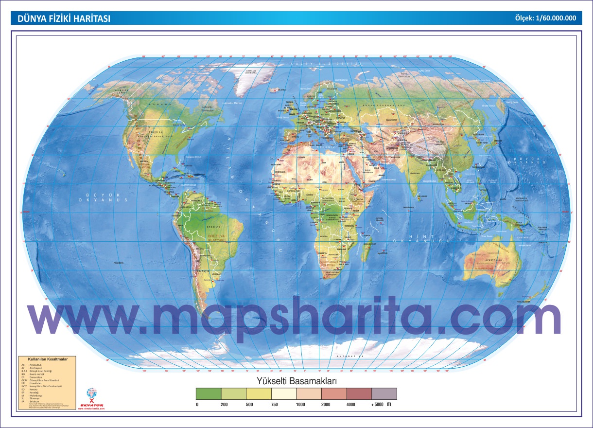 DÜNYA FİZİKİ HARİTASI