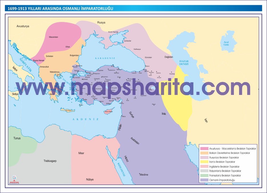 GERİLEME DÖNEMİNDE OSMANLI İMPARATORLUĞU HARİTASI
