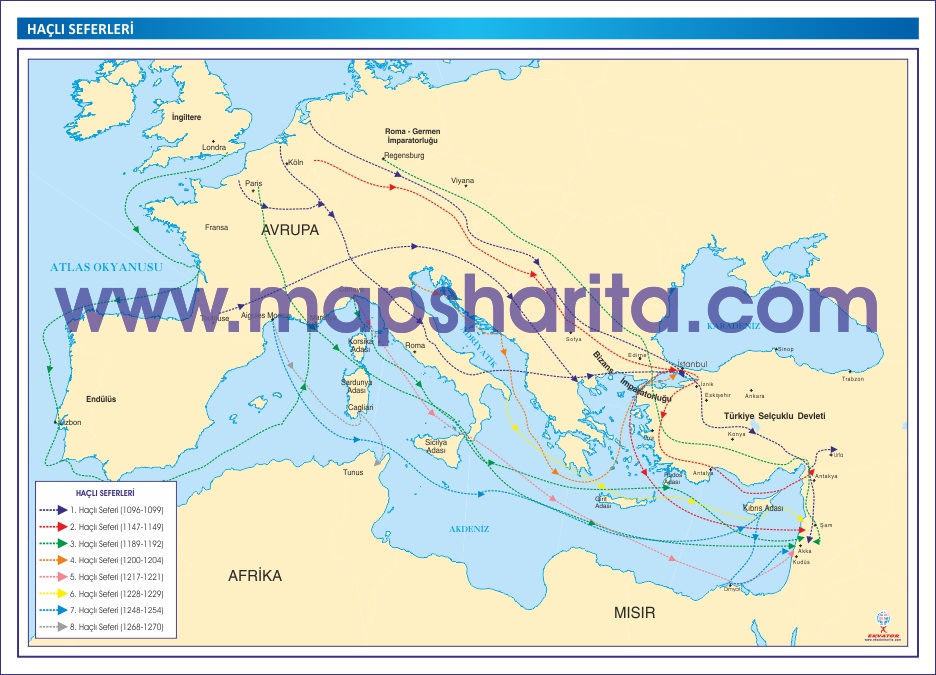 HAÇLI SEFERLERİ HARİTASI