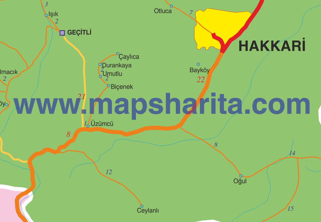 HAKKARİ İL HARİTASI