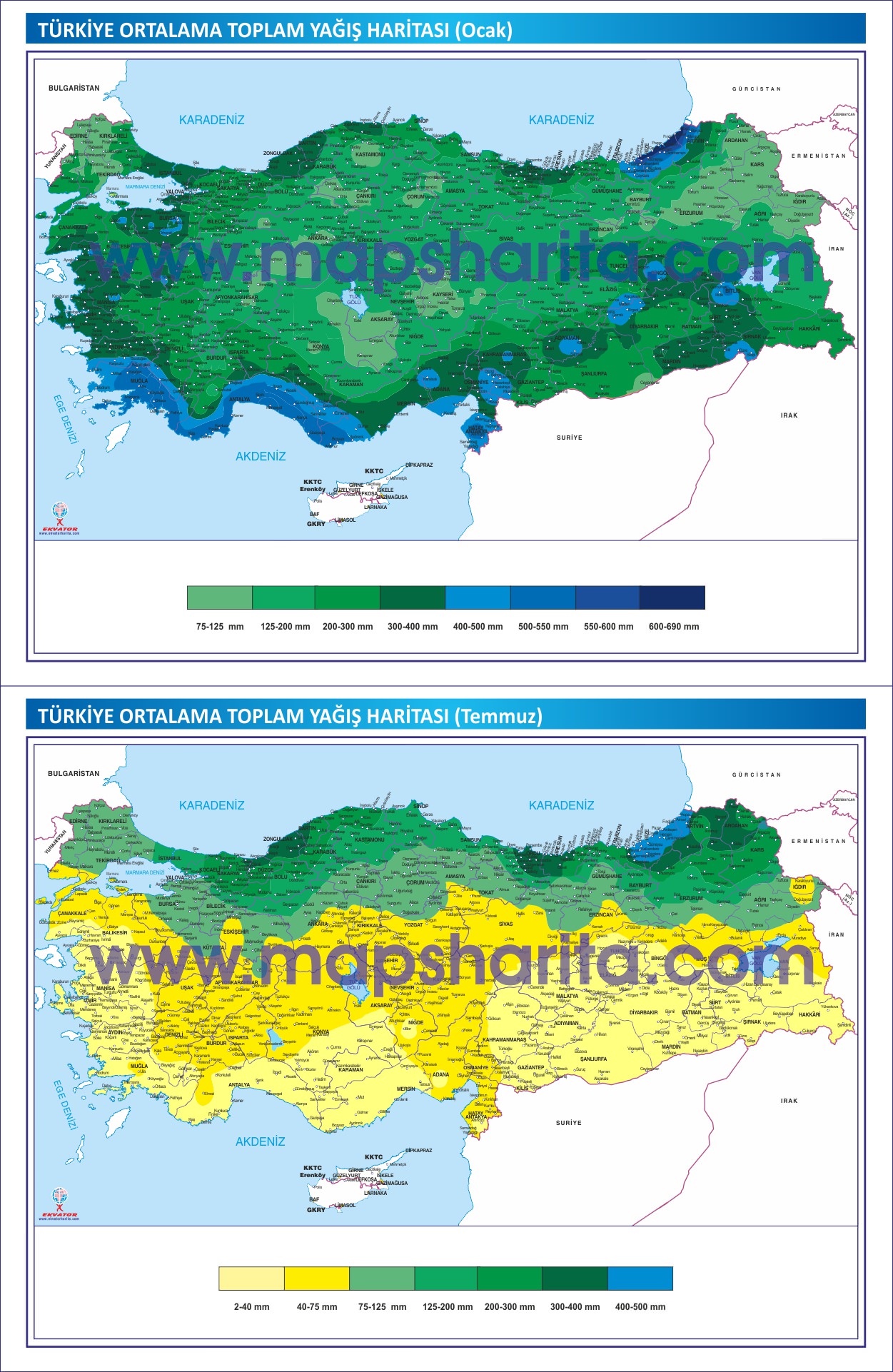 İÇ ANADOLU BÖLGESİ YAĞIŞ HARİTASI