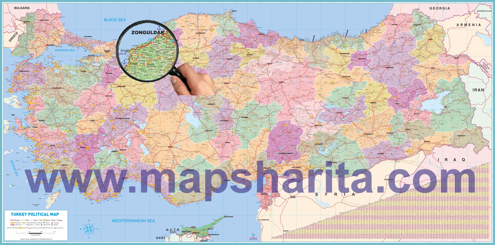 İNGİLİZCE SİYASİ TÜRKİYE HARİTASI İNGİLİZCE SİYASİ TÜRKİYE HARİTASI
