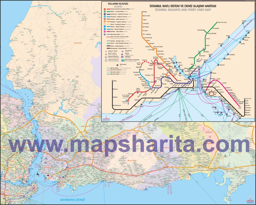 İSTANBUL ANADOLU YAKASI METRO HARİTASI