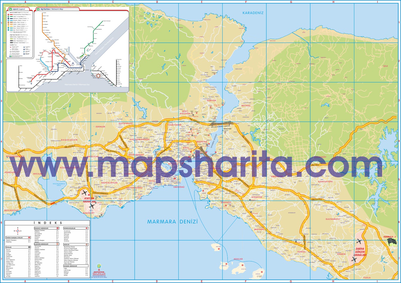 İSTANBUL ANADOLU YAKASI TURİSTİK HARİTASI İSTANBUL ANADOLU YAKASI TURİSTİK HARİTASI