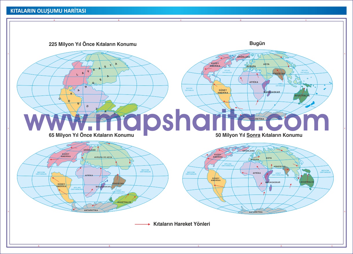 KITALARIN OLUŞUMU HARİTASI 