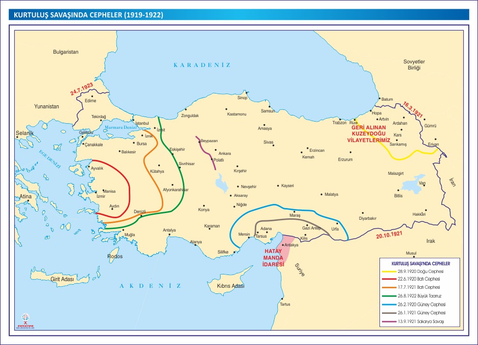 KURTULUŞ SAVAŞINDA CEPHELER HARİTASI