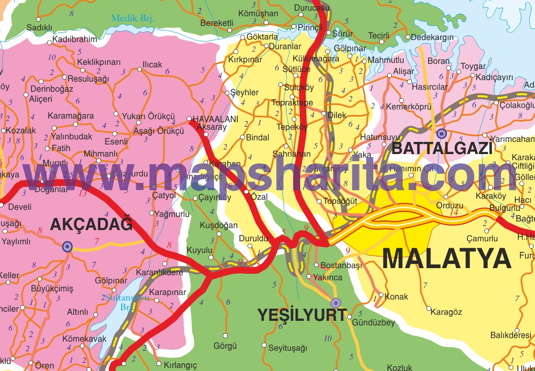 MALATYA İL HARİTASI