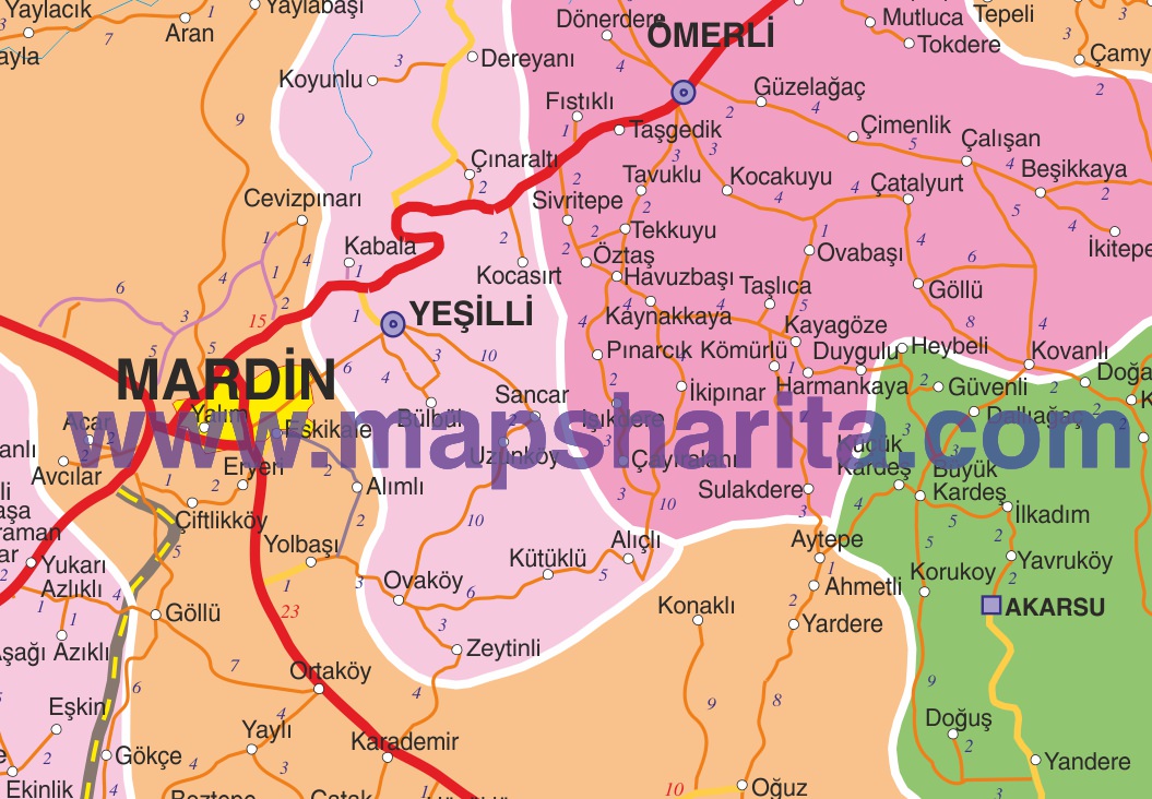 MARDİN İLÇELER HARİTASI MARDİN İLÇELER HARİTASI