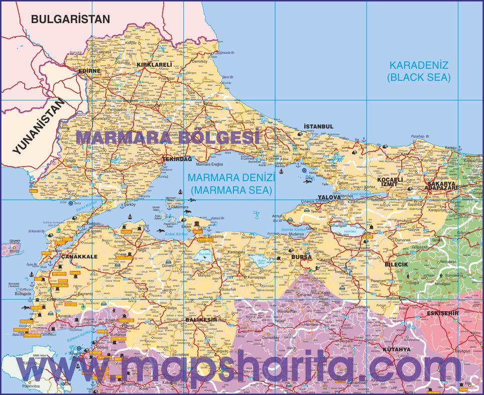 MARMARA BÖLGESİ HARİTASI A4 BOYUTUNDA