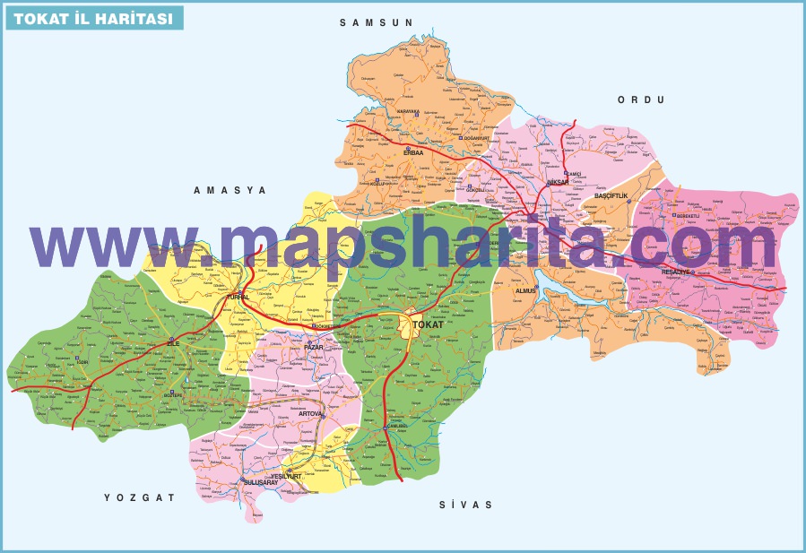 TOKAT İL HARİTASI TOKAT İL HARİTASI