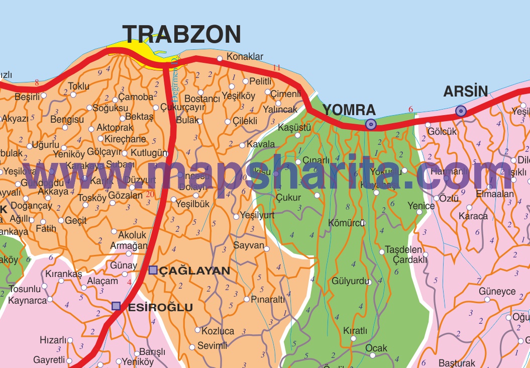 TRABZON İL HARİTASI