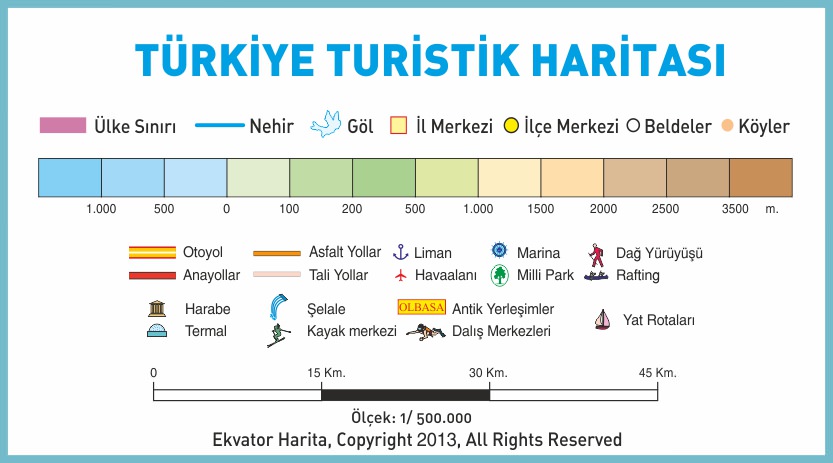 TURİSTİK TÜRKİYE HARİTASI