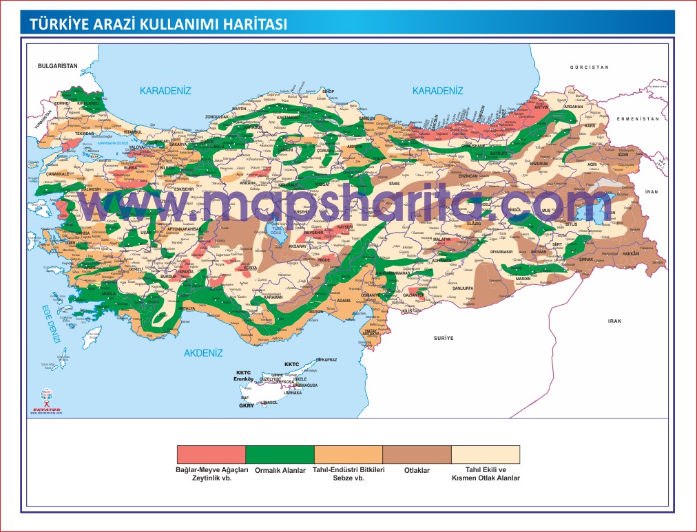 TÜRKİYE ARAZİ KULLANIMI HARİTASI TÜRKİYE ARAZİ KULLANIMI HARİTASI