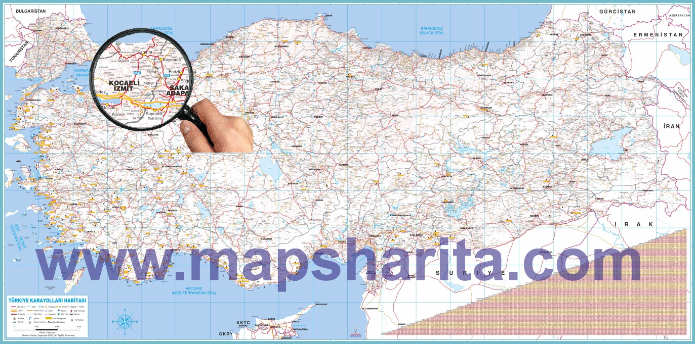 TÜRKİYE DETAYLI KARAYOLLARI HARİTASI TÜRKİYE DETAYLI KARAYOLLARI HARİTASI