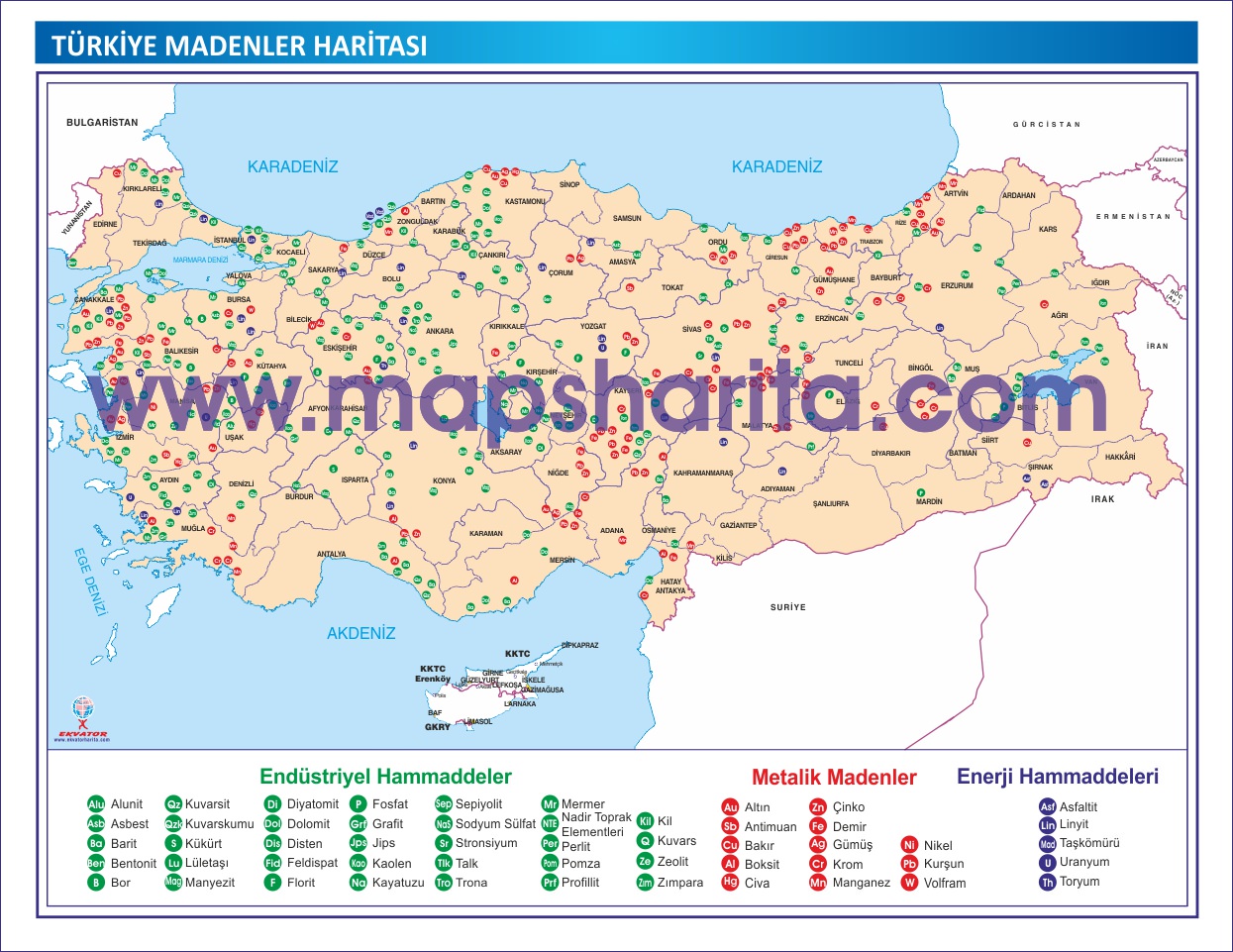 TÜRKİYE MADENLER HARİTASI