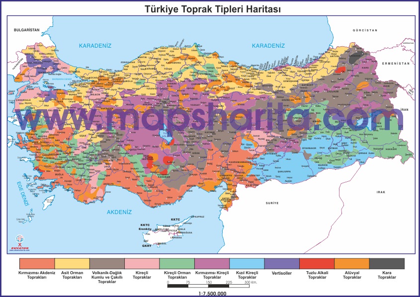 TÜRKİYE TOPRAK TİPLERİ HARİTASI 