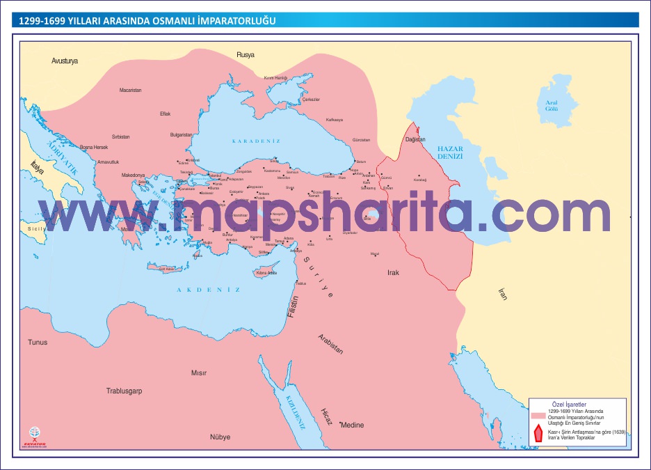 YÜKSELME DÖNEMİNDE OSMANLI İMPARATORLUĞU HARİTASI